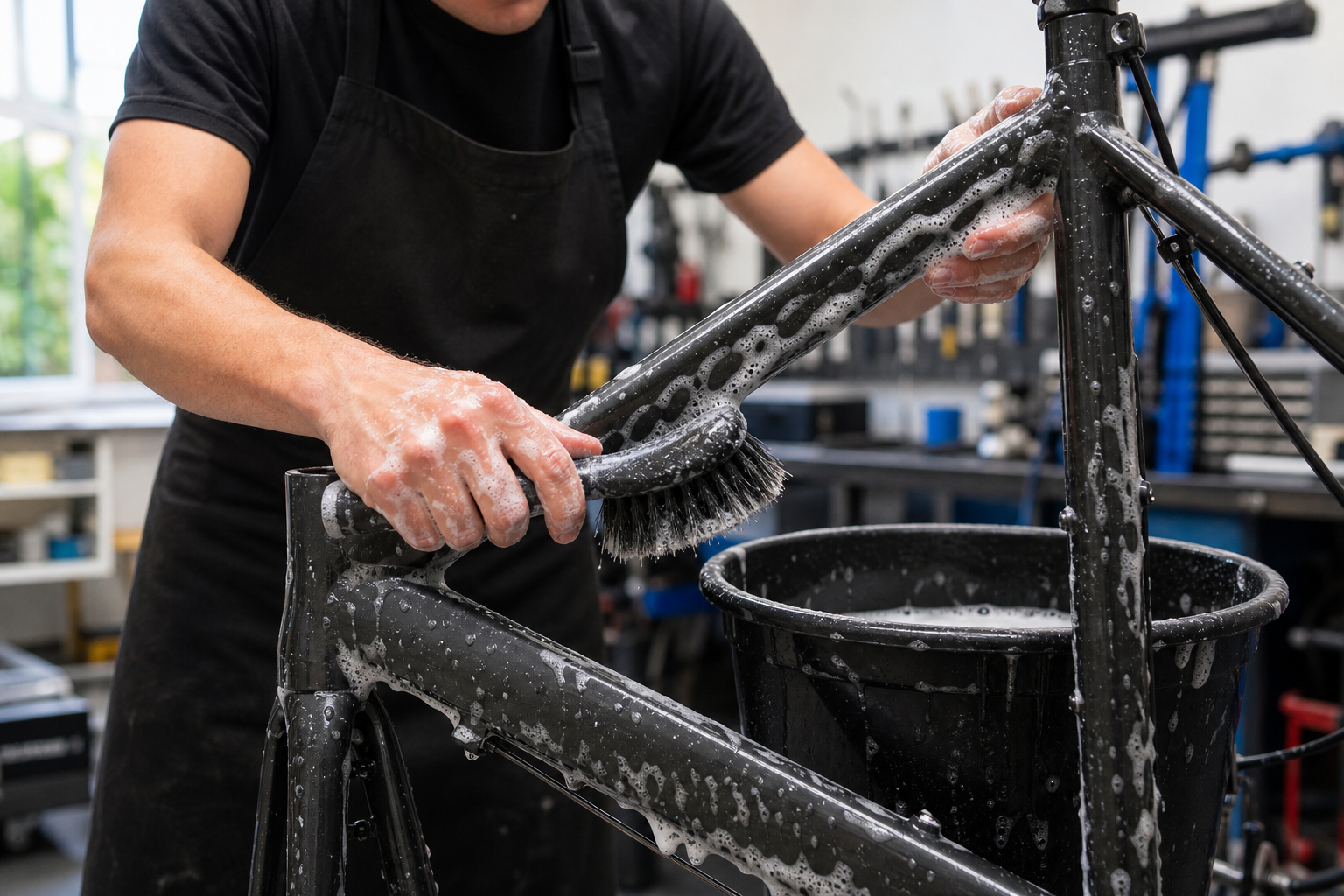 Fiets schoonmaken zonder schade